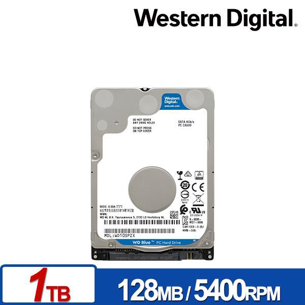 WD 威騰 1TB WD10SPZX 藍標 7mm 2.5吋硬碟 三年保固【JT3C】