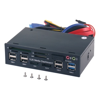 現貨 不用等(出貨快速)光碟機位USB3.0面板20pin轉usb3.0前置+讀卡器+ESATA+3.0HUB集線器