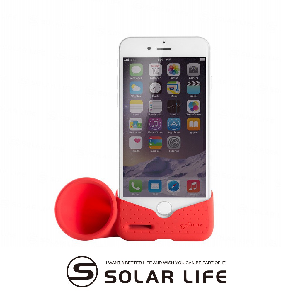 Horn Stand iPhone 8 / 7 號角揚聲器(紅色、黑色) 環保矽膠材材質免插電手機迷你喇叭音箱擴音