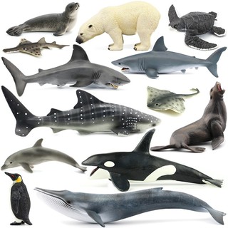 【台灣現貨】【批發價】出口仿真20款海洋生物動物模型大全玩具企鵝海龜大白鯊魚虎鯨海豚藍鯨寶寶兒童認知玩具禮物