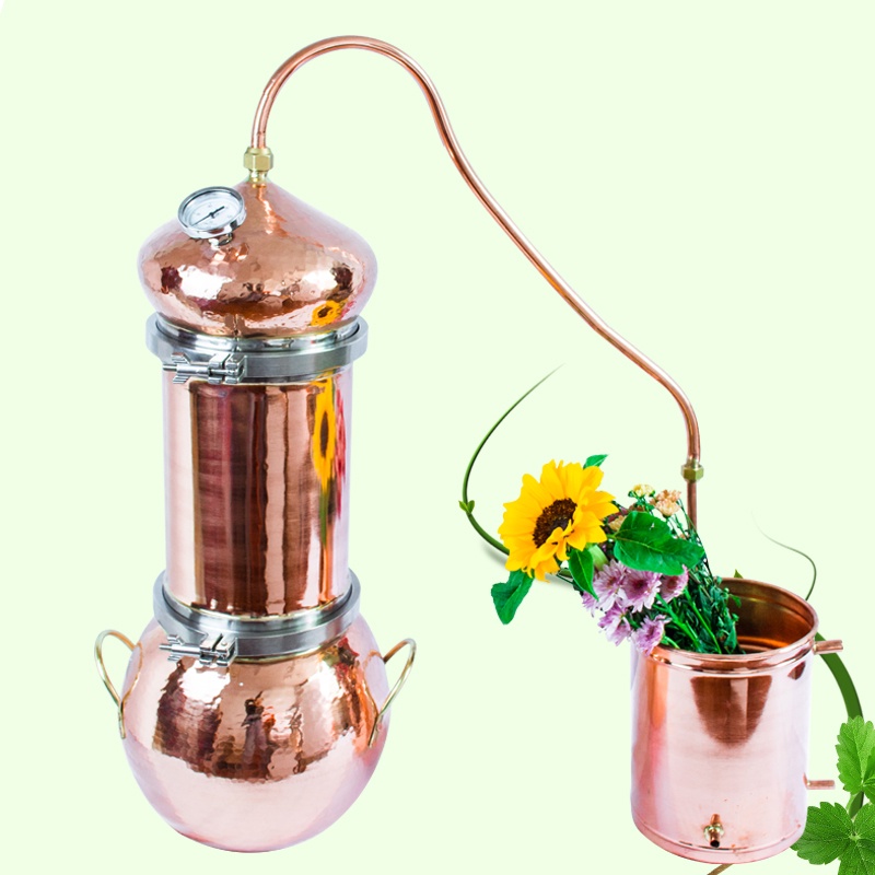 ❣免運❣ 蒸餾器 純露機 釀酒機 纯露机家用小型鲜花精油蒸馏器古法紫铜制 提纯设备