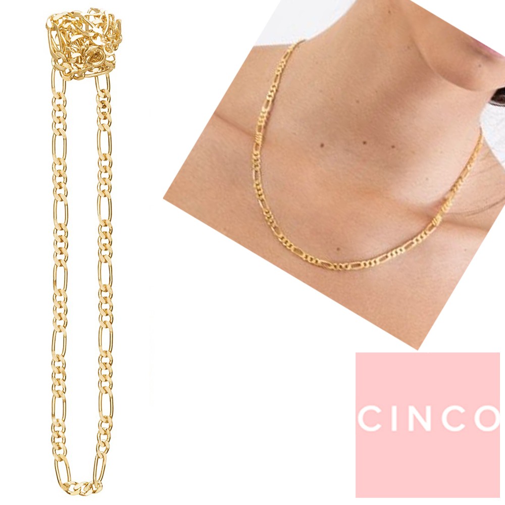 CINCO 葡萄牙精品 Nico necklace 925純銀鑲 24K金素面項鍊 簡約百搭款 65公分