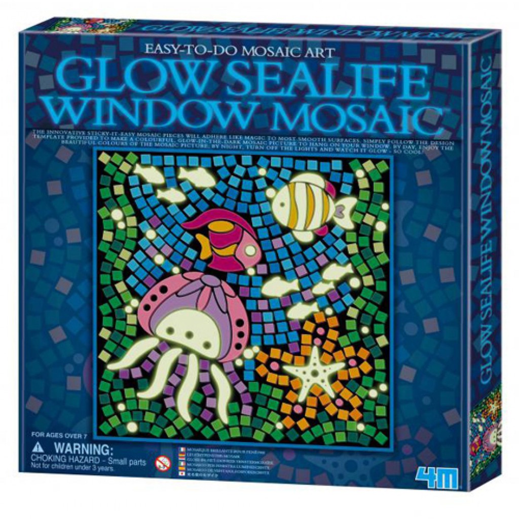 4M 美勞創作 馬賽克拼圖系列 - Glow Sealife Window Mosaic 螢光海洋