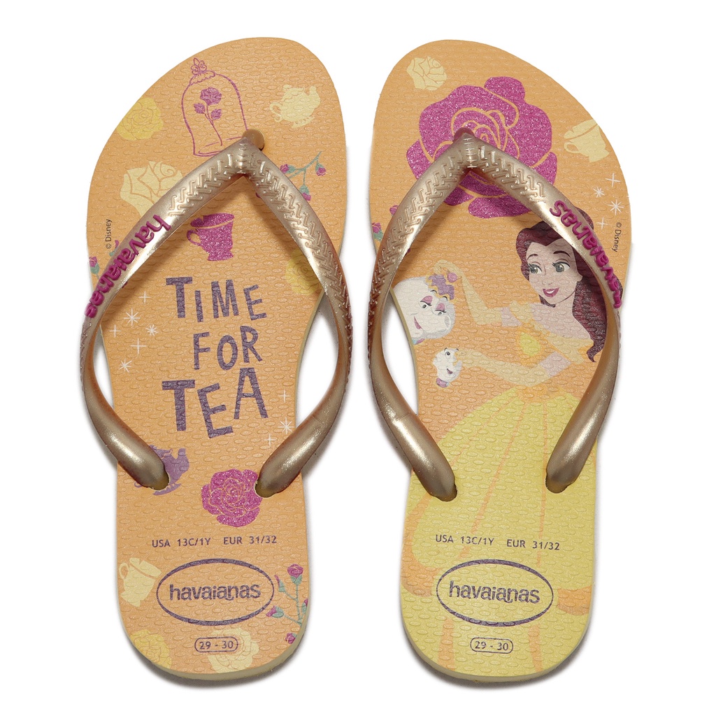 Havaianas 童鞋 Slim Princess 美女與野獸 貝兒 黃 夾腳拖 哈瓦仕 41233285974K