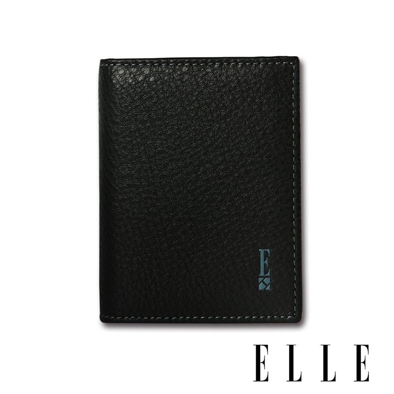 【ELLE】 HOMME 經典款-輕巧型多層信用卡/證件夾- 紳士黑 EL2070003