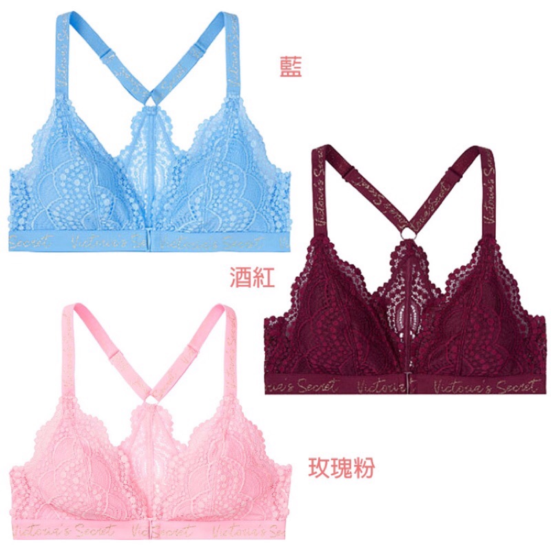 [Pink Matter] 現貨 美國 Victoria's Secret Bralette 蕾絲 前扣式 無鋼圈內衣