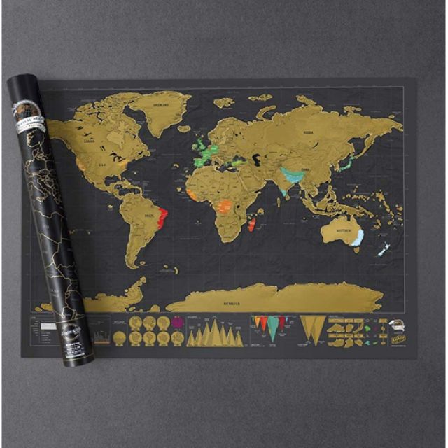 刮刮樂地圖 世界地圖 Scratch Map 刮刮地圖 黑色奢華旅遊版