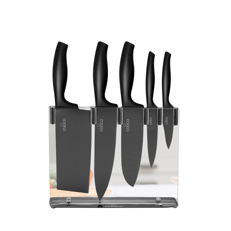 義大利CUOCO 粉末鋼5刀6件組(5刀1座) 廚房最不費力的刀具