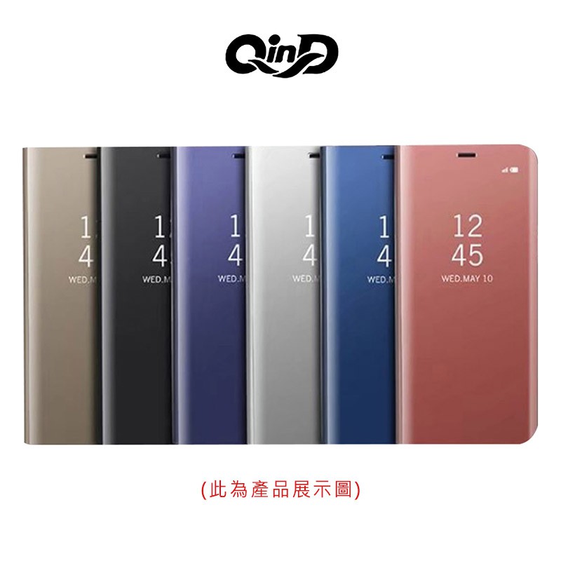 現貨 QinD Redmi 紅米 Note 8 Pro 透視皮套 可立 支架 可視來電 鏡面 保護套