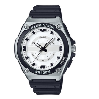 【CASIO 卡西歐】橡膠指標錶 黑X白( MWC-100H-7AVDF )