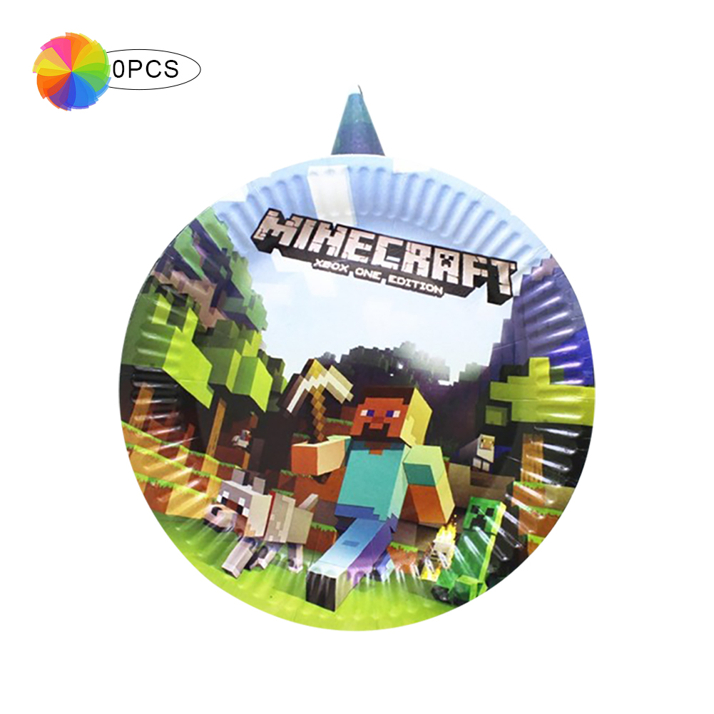 Minecraft 派對用品遊戲世界紙板紙杯三角旗派對裝飾用品yk 蝦皮購物