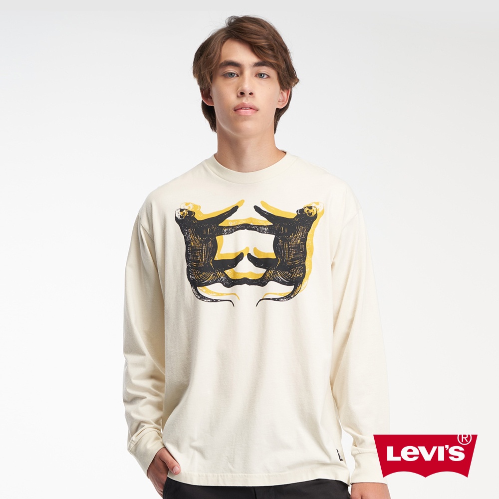 Levis 長袖T恤 / BOXY寬鬆方正版型 / 街頭印花 男女同款 熱賣單品 A1006-0001
