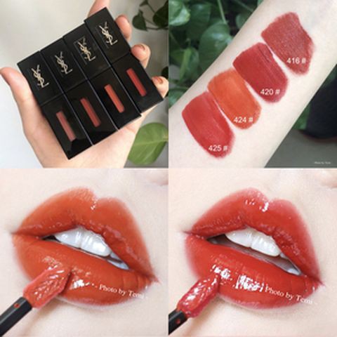 Queenie Us Jp 代購 現貨ysl 聖羅蘭奢華緞面漆光唇釉黑管唇釉407 416 424 425 蝦皮購物