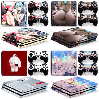 PS4 pro創意貼膜手柄貼紙保護膜 皮卡丘 鋼鐵俠 蜘蛛俠 美女性感時間