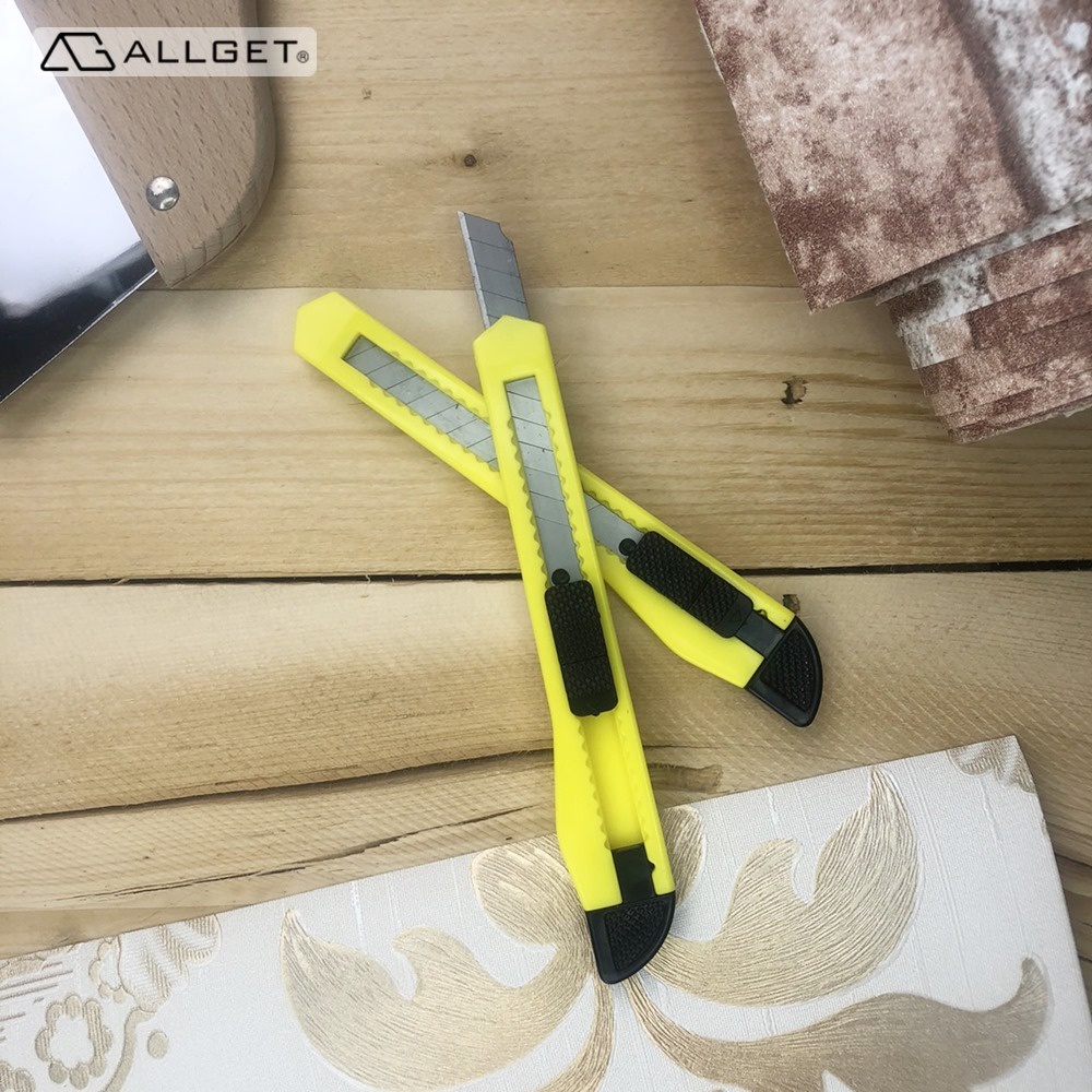 Allget 黃色美工刀塑膠美工刀辦公室文具壁紙切割美勞用品裁切用具 蝦皮購物