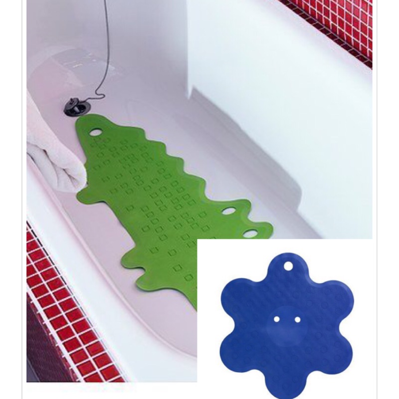 浴室 居家 　嬰幼兒 兒童 老年人【 浴缸  鱷魚 綠色 小花 深藍色 安全 防滑墊】  IKEA代購