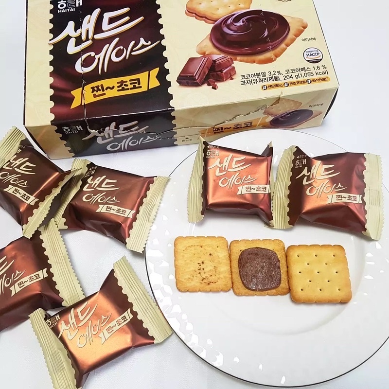 韓國代購🇰🇷⭐️8月新品 海太 HAITAI Ace蘇打餅 巧克力蘇打餅 巧克力夾心餅乾 에이스巧克力餅乾⭐️