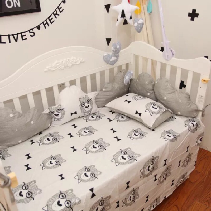 （預購）北歐風 熊先生 造型床圍 嬰兒床床組