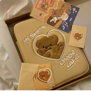 韓國可愛熊筆記本內袋適用聯想蘋果華為小米macbook小新 電腦包