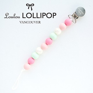 加拿大Loulou lollipop 串珠奶嘴鍊夾-薔薇粉