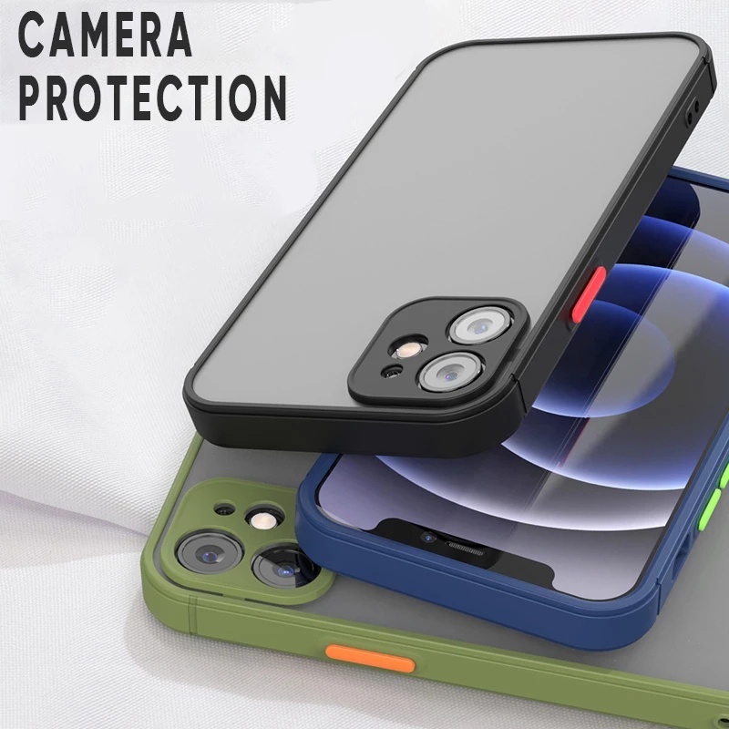 Iphone 12 Mini 11 Pro Xs Max XR 5G 4G 防摔相機鏡頭保護磨砂手機殼