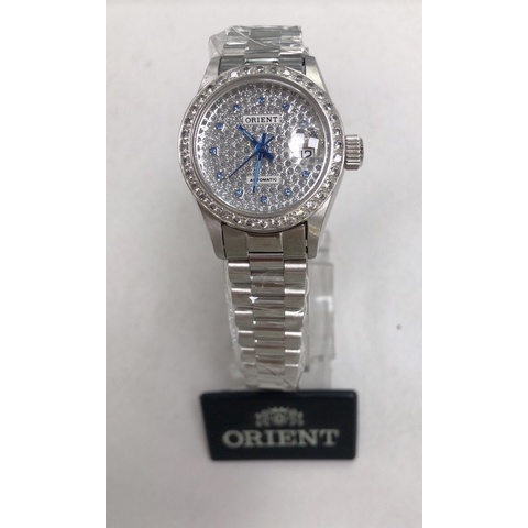 ORIENT東方錶 女 滿天星藍寶鑽面時尚 機械腕錶 (E58A03A)