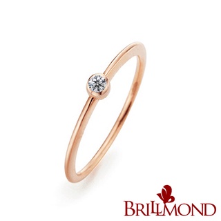 【BRILLMOND】輕珠寶18K金雅緻圓鑽戒(18K金臺 天然真鑽)
