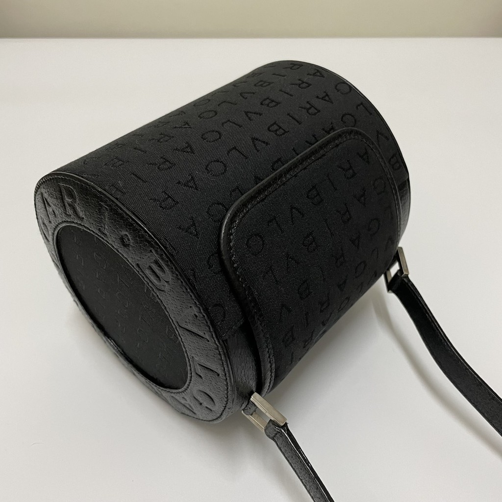 Vintage Bvlgari Zero bag 寶格麗 卡黑色印花拚皮圓桶包