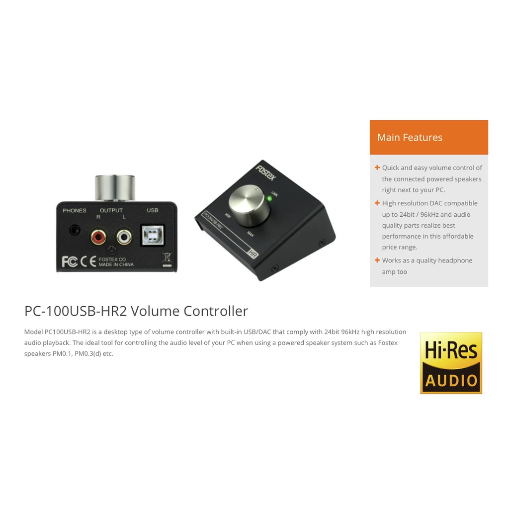 22人気特価 Fostex Pc100usb Hr2 Pm0 3 B スピーカー Fests Eu