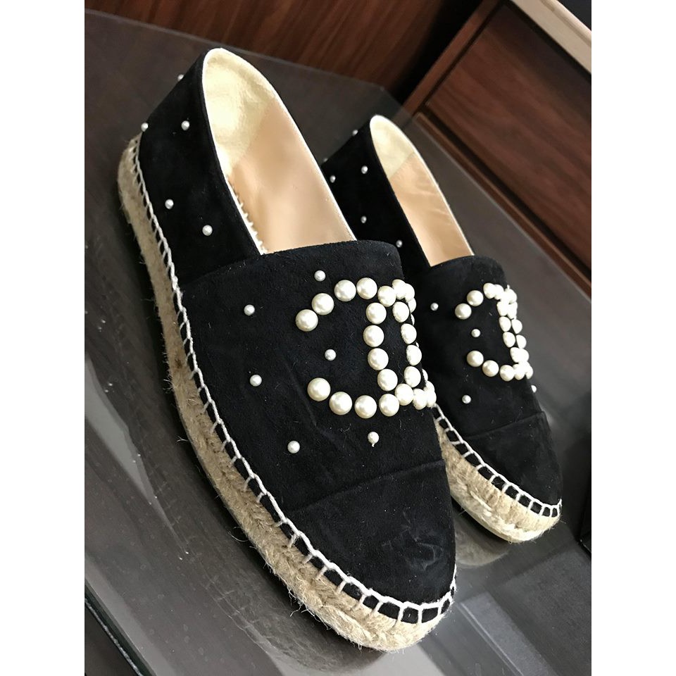 香奈兒 Chanel 珍珠 草編鞋 鉛筆鞋 39號