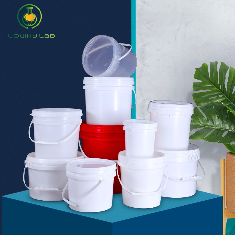 1L 2L 3L 5L帶蓋塑料桶食品級PP圓桶，帶手柄存儲桶家用油漆桶