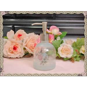 日本製蘿賽朵玫瑰玻璃按壓瓶(裝洗手乳酒精化妝水洗面乳)