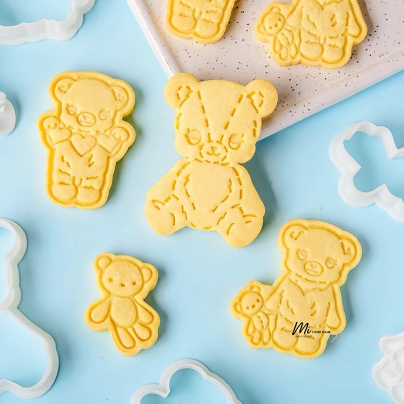 『Mi烘培』可愛熊餅乾模 造型卡通壓模餅乾模具 生日 點心 餅乾模 壓模餅乾 糖霜餅乾模 小熊 熊 手工餅乾 3D模