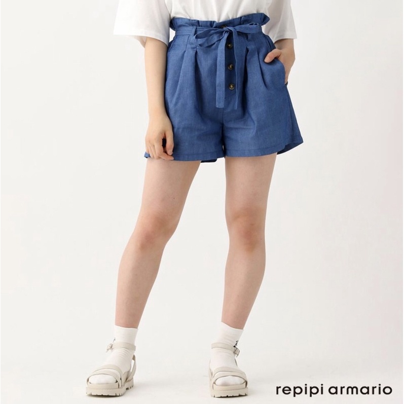 repipi armario 青少女活力洋溢素色格紋綁帶短褲 尺寸：L