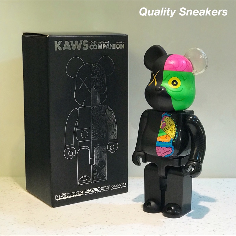 Quality Sneakers - Kaws Bearbrick 400% Taipei 黑色 彩色 半解剖 公仔