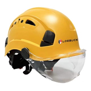 LOEBUCK安全帽PC護目鏡+ABS優質頭盔高級騎行頭盔男建築攀巖救援通過BSMI商檢局認證字號 R06311現貨速發