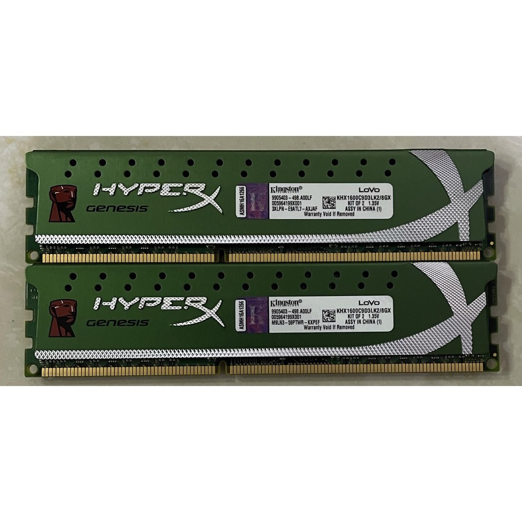 二手良品 DDR3 金士頓 KHX1600C9D3LK2/8GX 記憶體 1600 4g x 2 超頻版 綠色