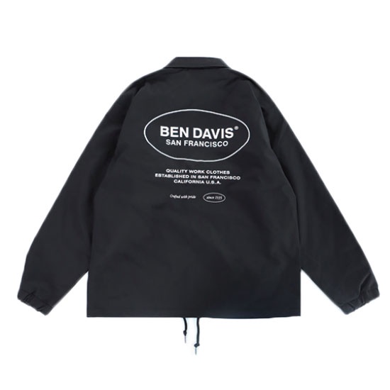 BEN DAVIS 1780000-01 OVAL COACHES JACKET 教練外套 風衣外套 (黑色) 化學原宿