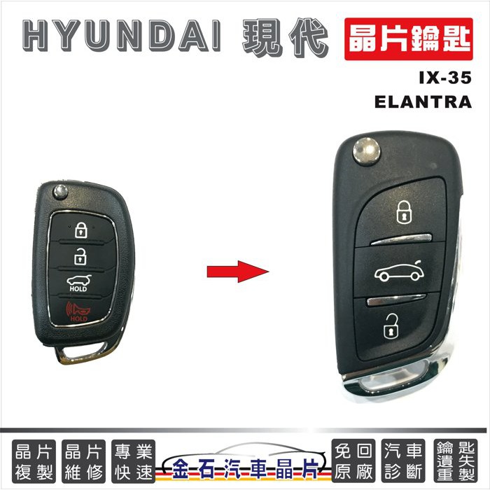 HYUNDAI 現代 IX35 ELANTRA 晶片 鑰匙不見 開鎖 鑰匙拷貝 遙控器 折疊 鑰匙