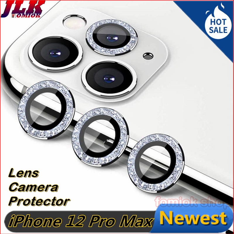 鑽石後置相機鏡頭 保護膜 適用於iPhone 12/11 Pro Max Mini 金屬鏡頭圈 鋼化玻璃 鏡頭貼 鏡頭膜