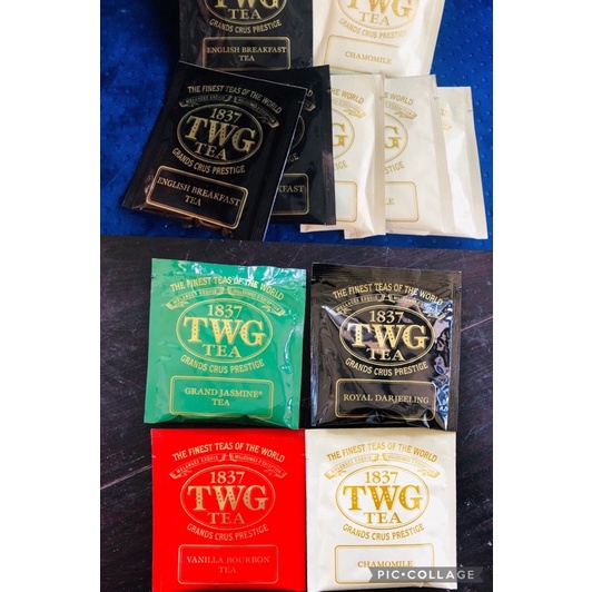 TWG 茶包 午夜時光 茉莉花茶 波本香草紅茶 英式早餐茶 洋甘菊茶 摩洛哥薄荷茶 格雷伯爵茶