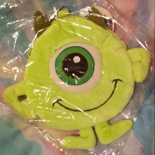 禎的小雜貨店^ω^迪士尼怪獸大學 怪獸電力公司 大眼仔 麥可華斯基 綠色 大頭小身附繩票夾 拉鍊包 收納包 小物包 卡包