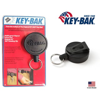 KEY-BAK美國MID6系列36吋伸縮線鑰匙圈附背夾,可搭載5隻鑰匙(黑色)【KB0006-001】