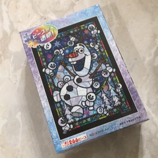 啦獺的藝術中心｜迪士尼 Disney 冰雪奇緣 Frozen 雪寶 Olaf 奧拉夫 透明彩繪玻璃 拼圖 266片 全新
