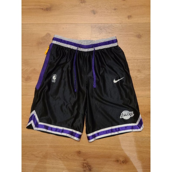 NIKE NBA DRY LA LAKERS 湖人 復古 籃球短褲 黑紫