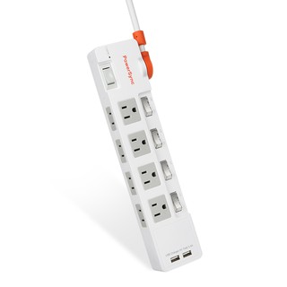 群加 PowerSync 四開八插2P+3P 2埠USB防雷擊抗搖擺延長線(TR829018)