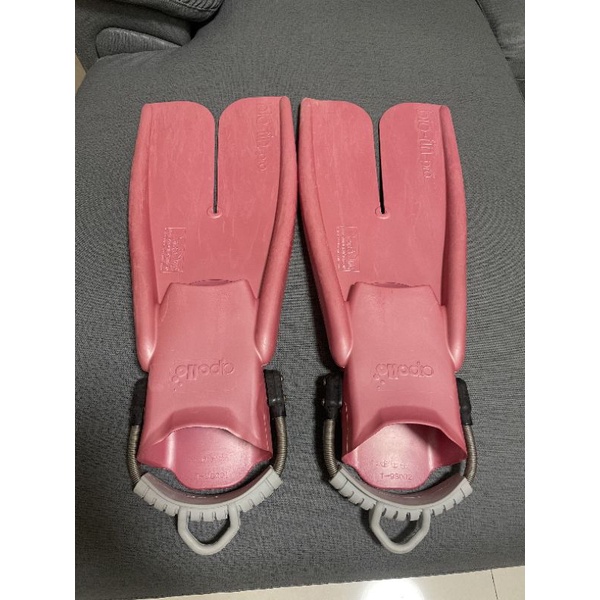 日本製✈Apollo bio fin➤二手 海霸王生化蛙鞋(彈簧快扣) ➤粉色原廠帶➤M (浮潛/潛水/拍照)-可面交