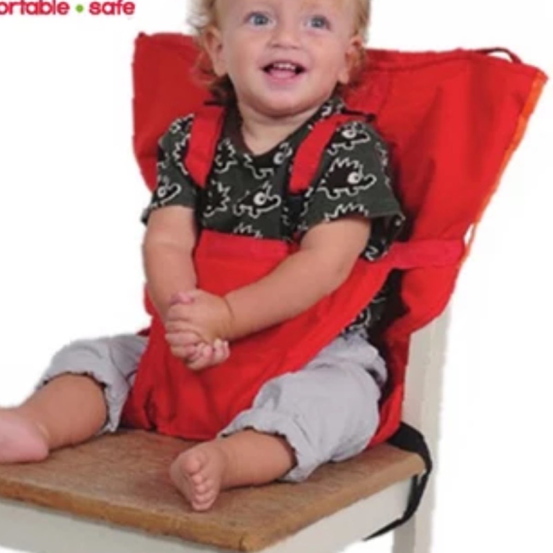 四季通用便攜式可調節兒童餐椅套（深藍色）適用任何有椅背的椅子