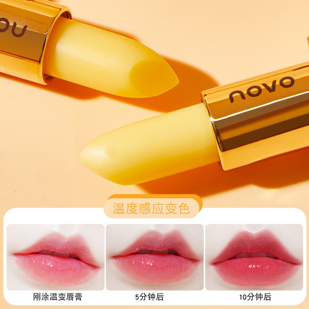 Novo5360溫變唇膏滋潤保濕防唇乾裂淡化唇紋溫控變色唇膏流行開架彩妝美妝唇部保養孕婦敏感肌可用 蝦皮購物