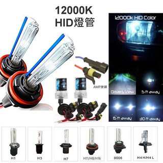 【現貨】專業級 HID 氙氣燈管 12000K 冰藍光 H1 H4 H7 H11 9005 9006 增亮抗UV 汽機車